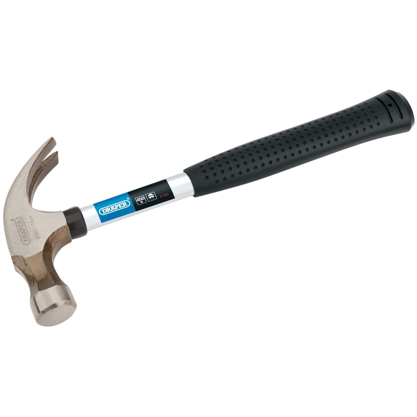 Draper 51223 Claw Hammer with Steel Tubular Shaft 450g/16oz Draper