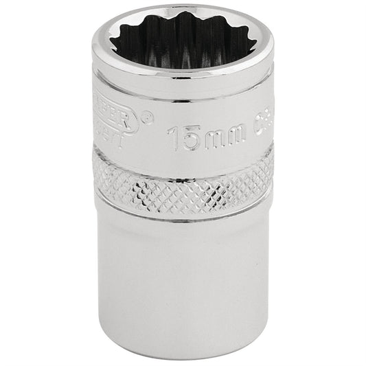 Draper 33136 HI-TORQ® 12 Point Socket 1/2" Sq. Dr. 15mm Draper