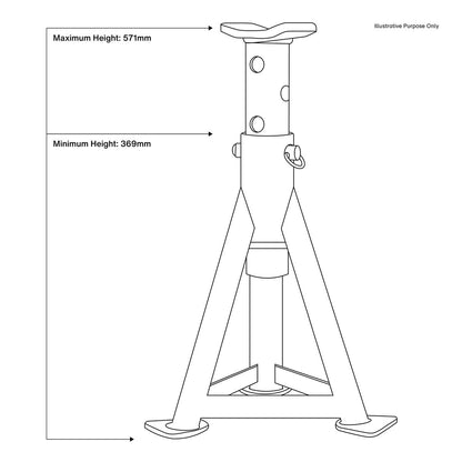 Sealey AS6 Premier Axle Stands (Pair) 6 Tonne Capacity per Stand - White Sealey