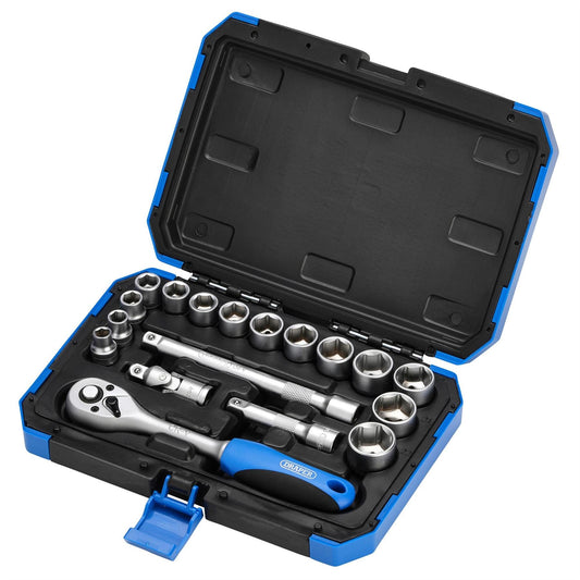 Draper 16359 Metric Socket Set 3/8" Sq. Dr. 18 Piece Draper