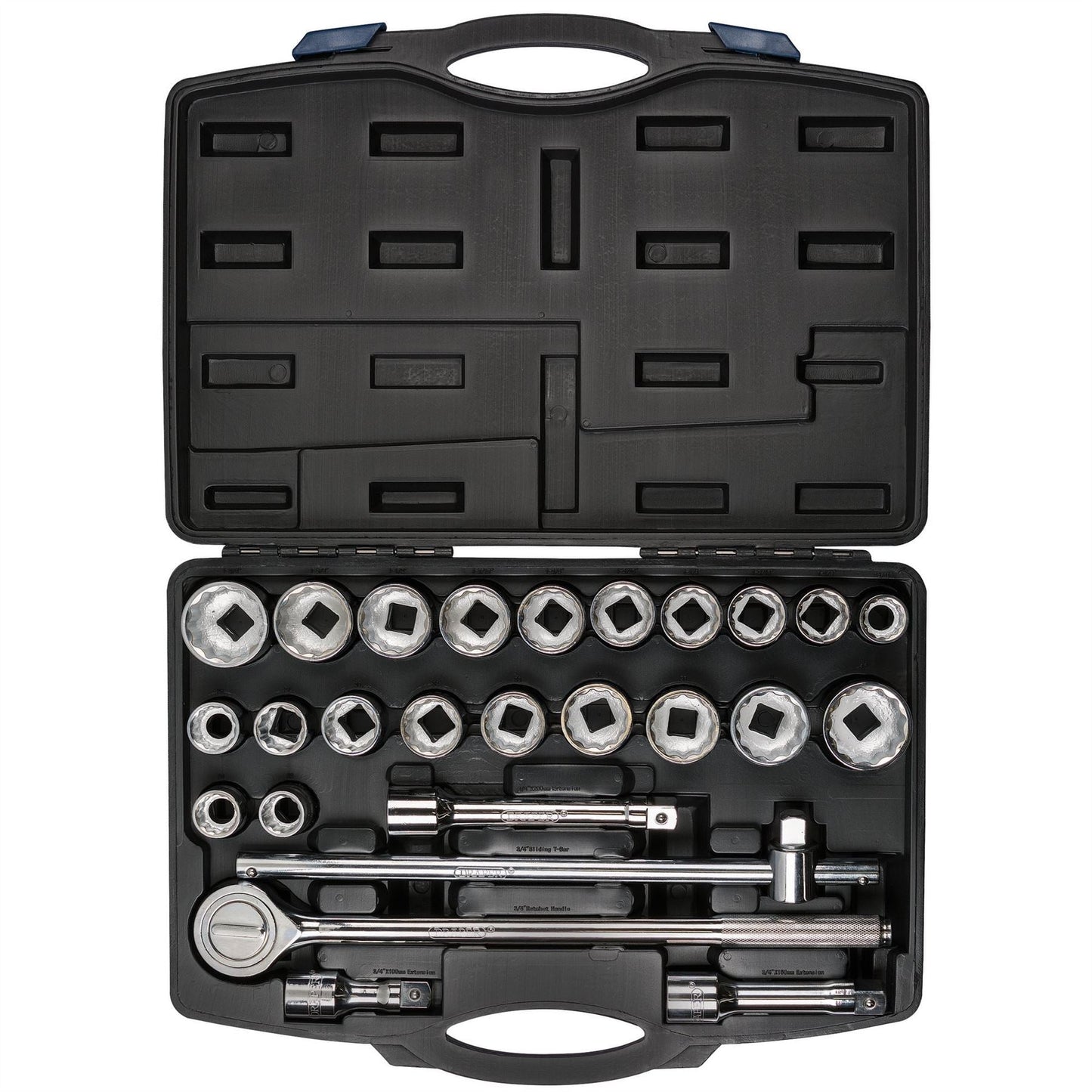 Draper 48329 HI-TORQ® Combined MM/AF Socket Set 3/4" Sq. Dr. Black 26 Piece Draper