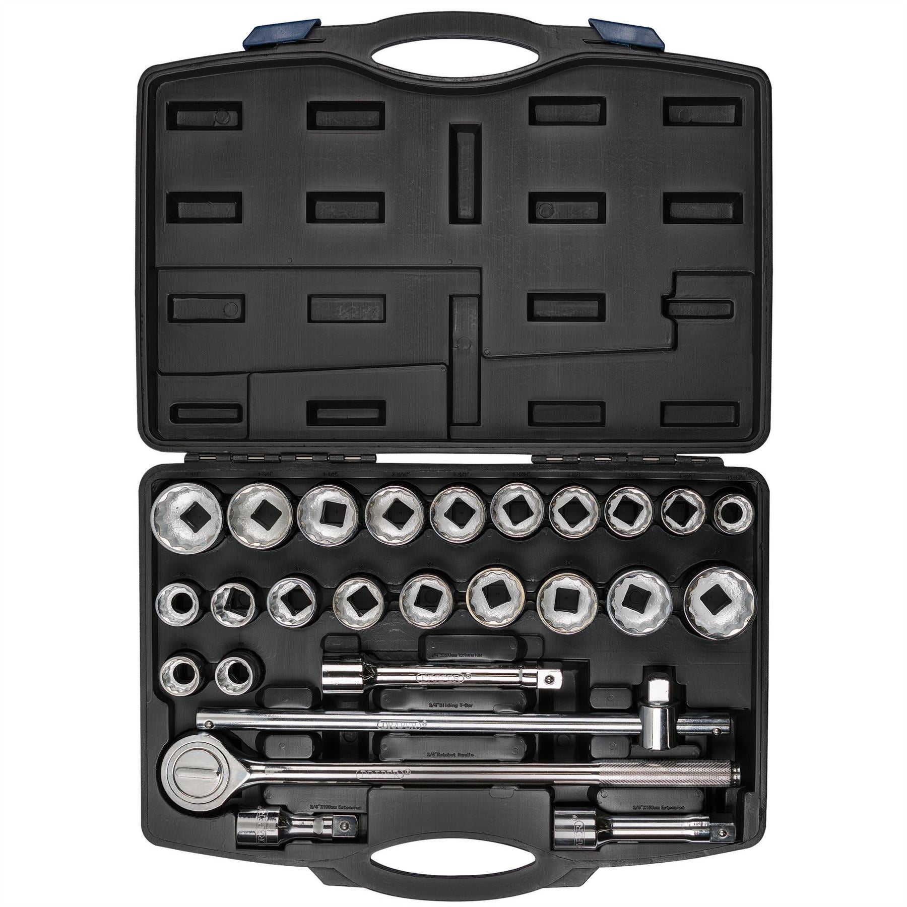 Draper 48329 HI-TORQ® Combined MM/AF Socket Set 3/4" Sq. Dr. Black 26 Piece Draper