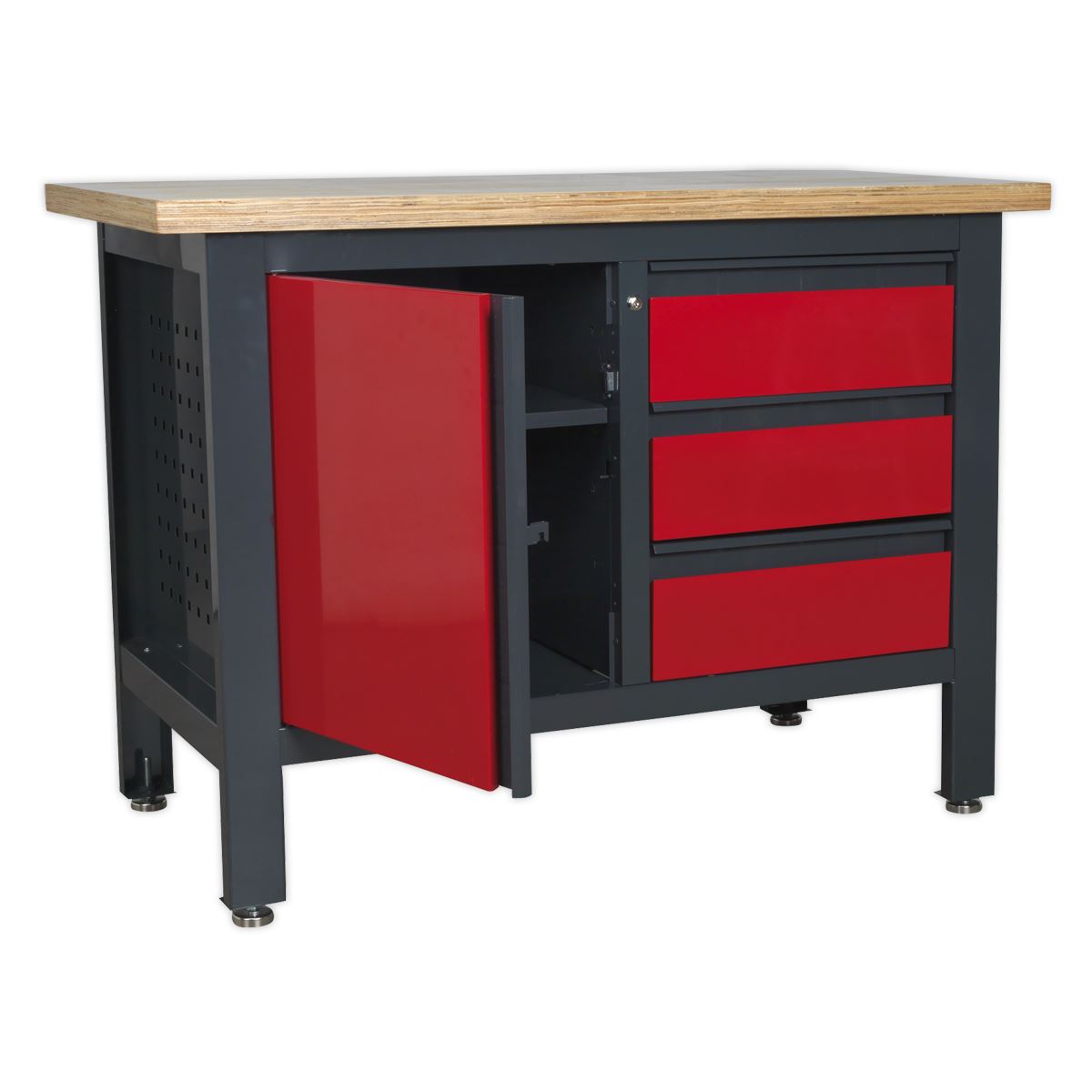 Sealey AP1372B Workstation with 3 Drawers & Cupboard Sealey