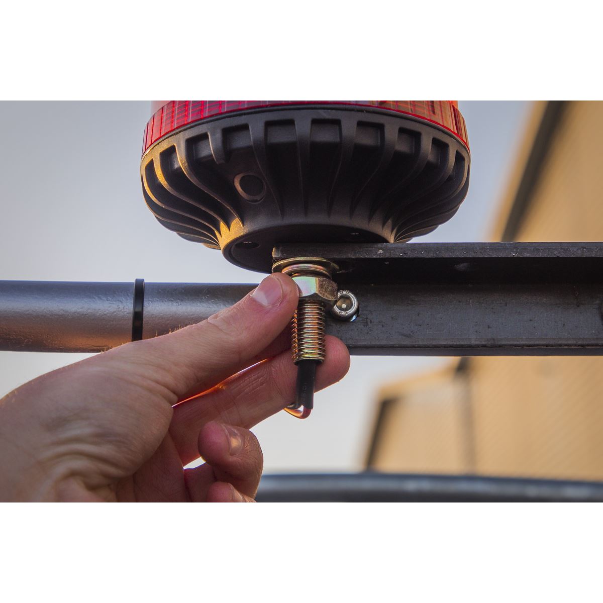 Sealey WB951LEDR Warning Beacon SMD LED 12/24V 12mm Bolt Fixing - Red Sealey