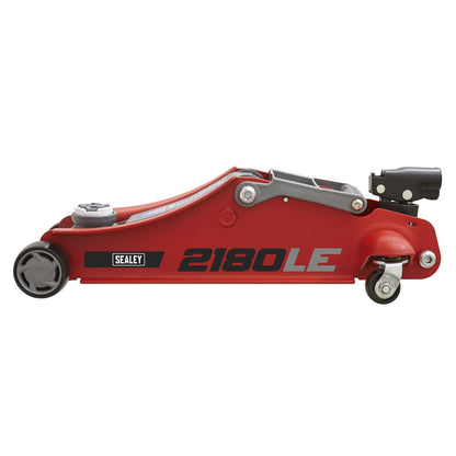 Sealey 2180LE 180° Handle Low Profile Short Chassis Trolley Jack 2 Tonne - Red Sealey
