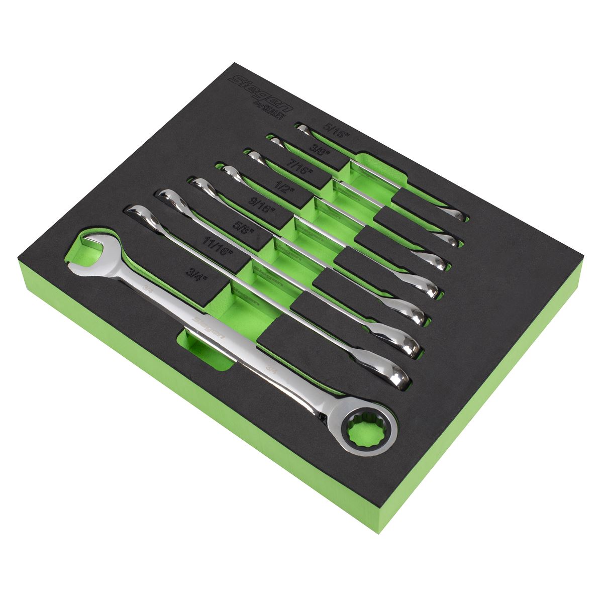 Siegen S0984 Combination Ratchet Spanner Set 8pc Imperial Siegen