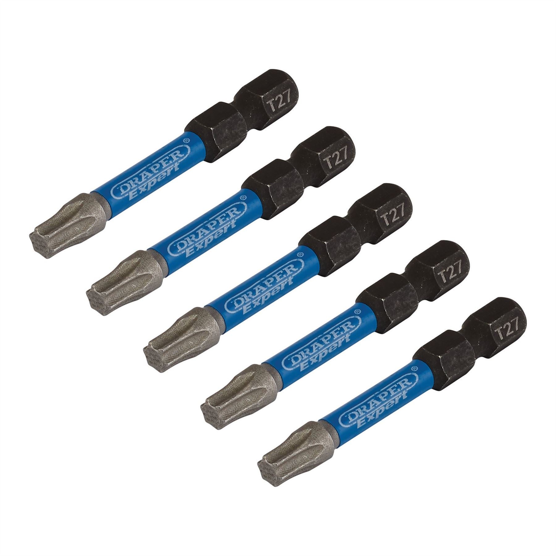 Draper 05654 Expert TX-STAR® Impact Screwdriver Bits T27 x 50mm 1/4" Hex Pack of 5 Draper