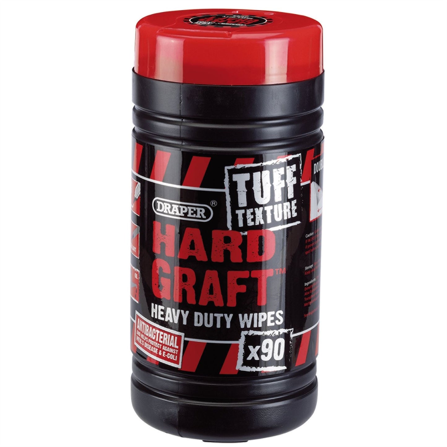 Draper 84712 Hard Graft Tuff Texture Heavy Duty Wipes Tub of 90 Draper