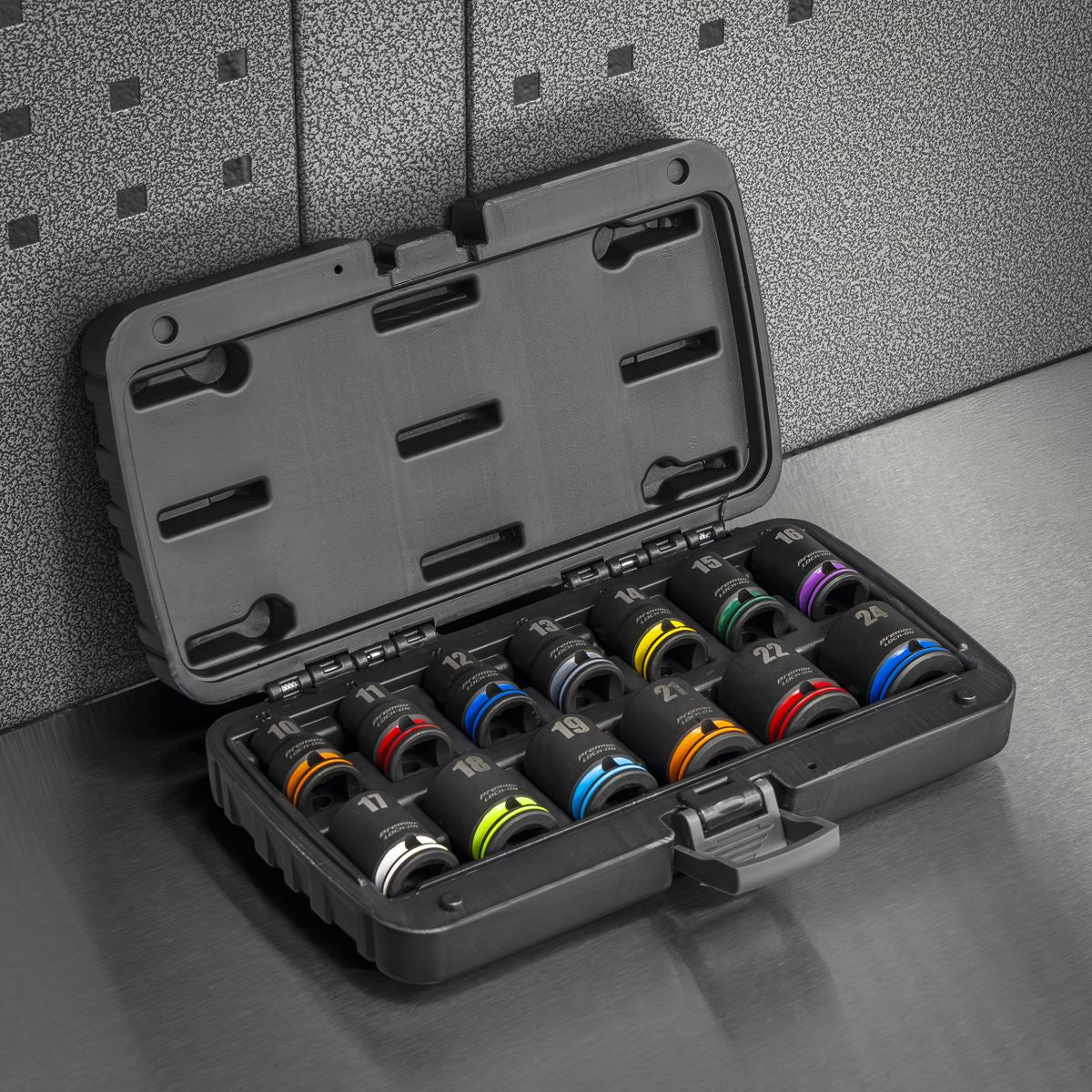 Sealey AK56160M Lock-On™ Impact Socket Set 1/2"Sq Drive 13pc 6pt Metric Sealey