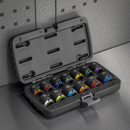 Sealey AK56160M Lock-On™ Impact Socket Set 1/2"Sq Drive 13pc 6pt Metric Sealey