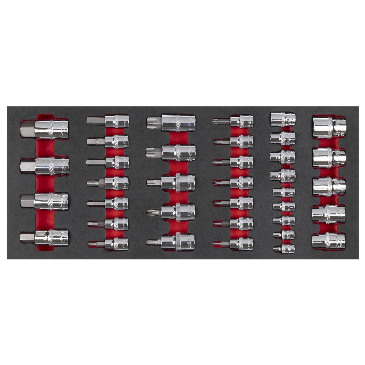 Sealey TBT61 Socket Bit Set with Tool Tray 37pc Sealey