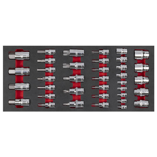 Sealey TBT61 Socket Bit Set with Tool Tray 37pc Sealey