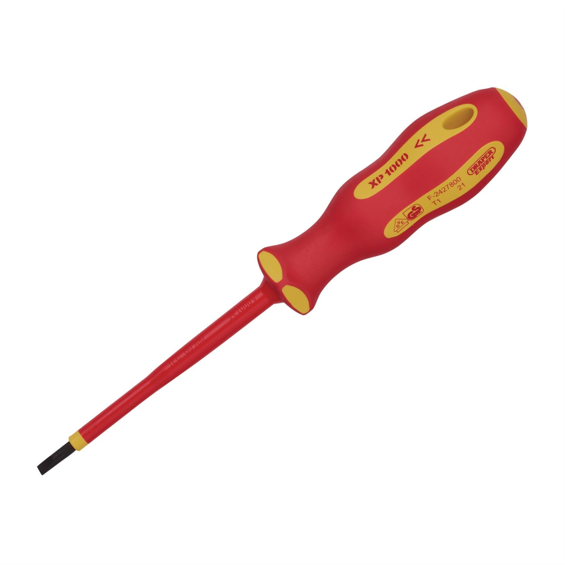 Draper 64414 XP1000® VDE Plain Slot Screwdriver 4.0 x 100mm Draper
