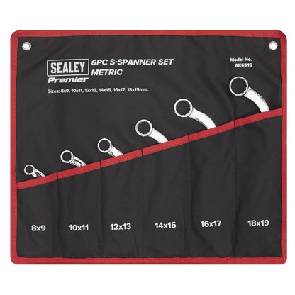Sealey AK6315 S-Spanner Set 6pc - Metric Sealey