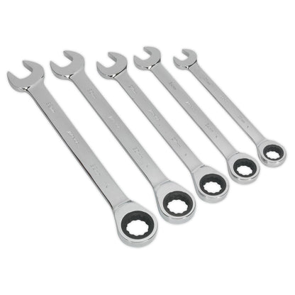 Siegen S0985 Combination Ratchet Spanner Set 5pc Metric Siegen