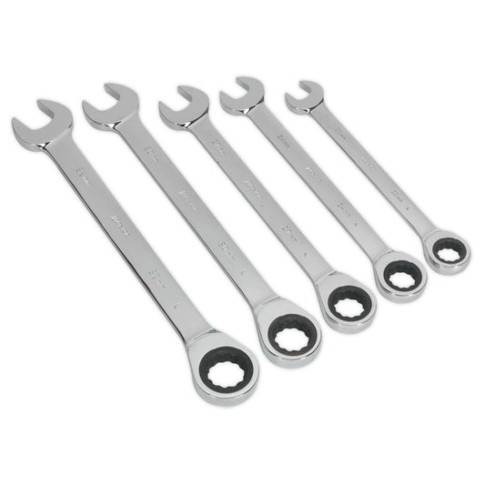 Siegen S0985 Combination Ratchet Spanner Set 5pc Metric Siegen