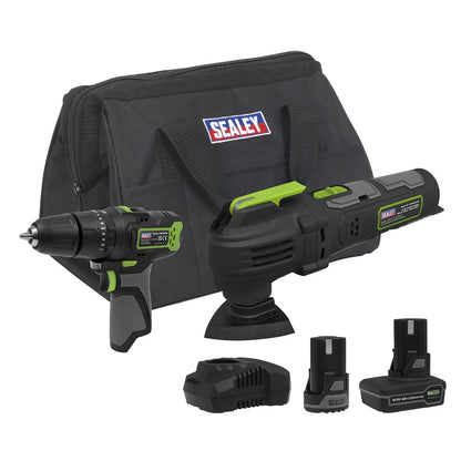 Sealey CP108VCOMBO5 2 x 10.8V SV10.8 Series Combi Drill & Multi-Tool Kit Sealey