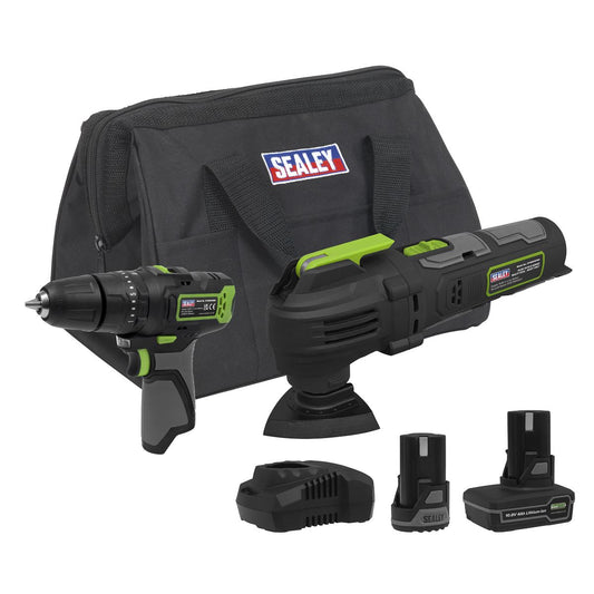 Sealey CP108VCOMBO5 2 x 10.8V SV10.8 Series Combi Drill & Multi-Tool Kit Sealey