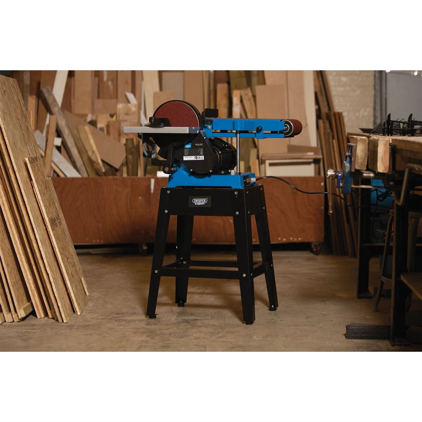 Draper 98423 Expert 230V Belt And Disc Sander With Tool Stand 150mm 750W Draper