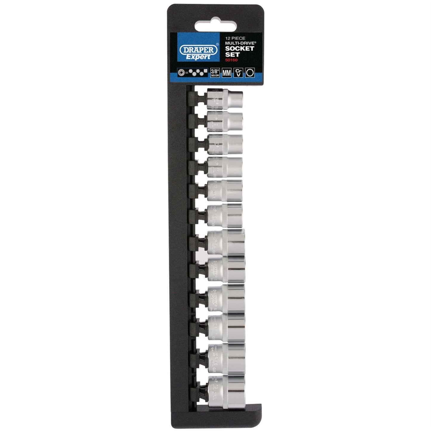 Draper 50160 Multi-Drive® Socket Set 3/8" Sq. Dr. 12 Piece Draper