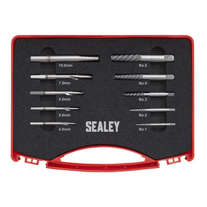 Sealey AK8187 Step Drill Screw/Bolt Extractor Set 10pc Sealey