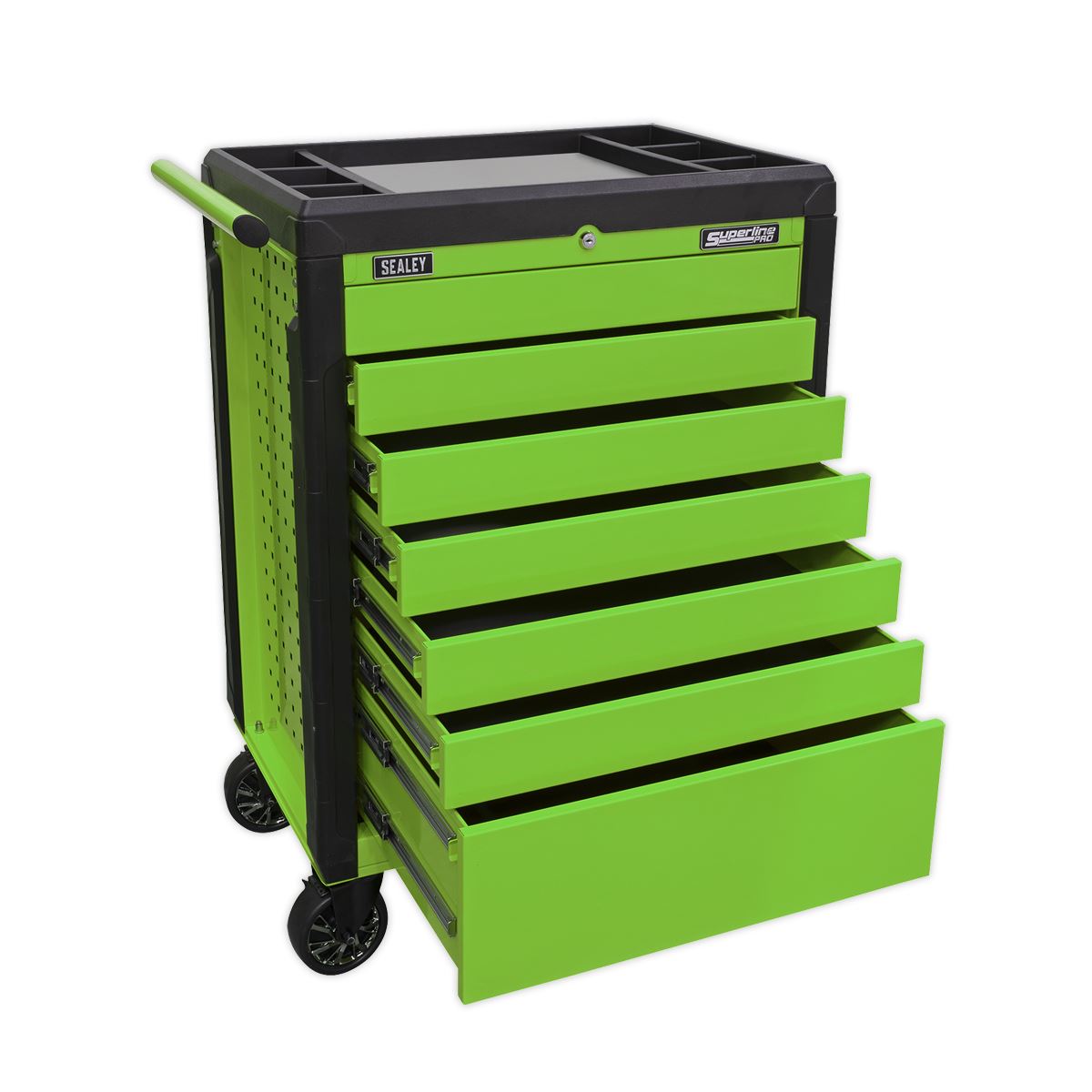 Sealey APPD7G Rollcab 7 Drawer Push-To-Open - Green Sealey