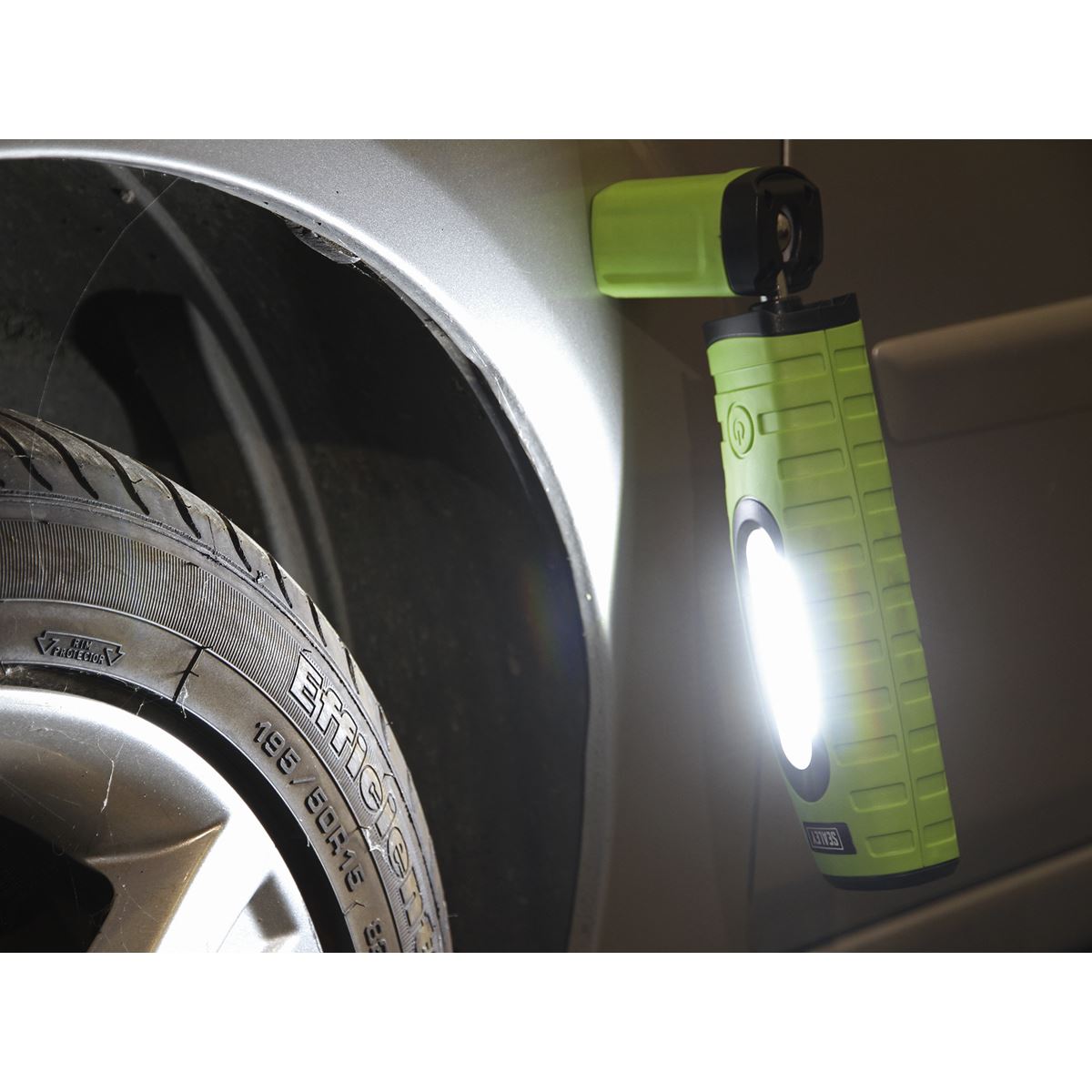 Sealey LED360PLUSG Rechargeable 360° Inspection Light 10W & 3W SMD LED Green 2 x Lithium-ion Sealey