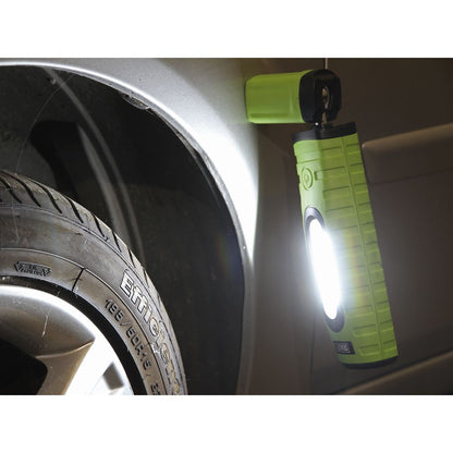 Sealey LED360PLUSG Rechargeable 360° Inspection Light 10W & 3W SMD LED Green 2 x Lithium-ion Sealey