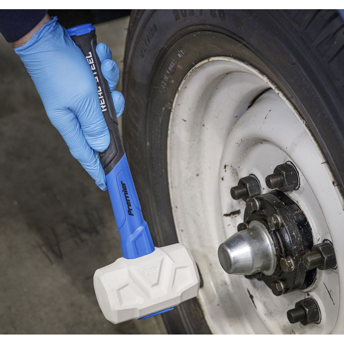 Sealey RMG16 Rubber Mallet with Fibreglass Shaft 16oz Sealey