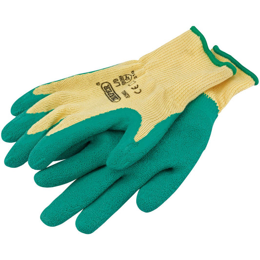 Draper 82603 Heavy Duty Latex Coated Work Gloves Large Green Draper