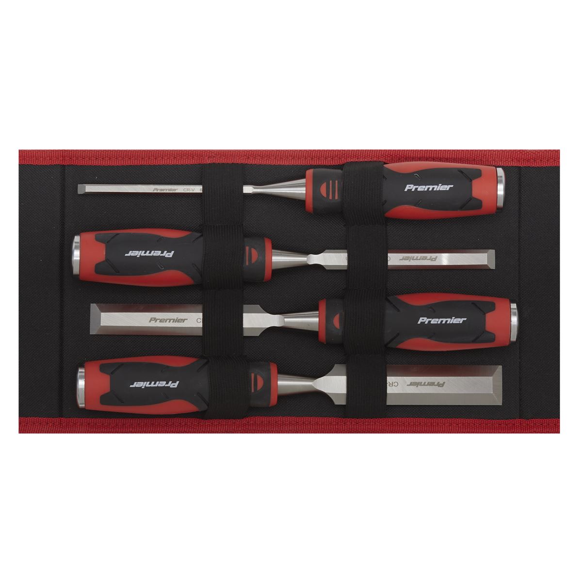 Sealey AK9239 Hammer-Thru Wood Chisel 4pc Set Sealey