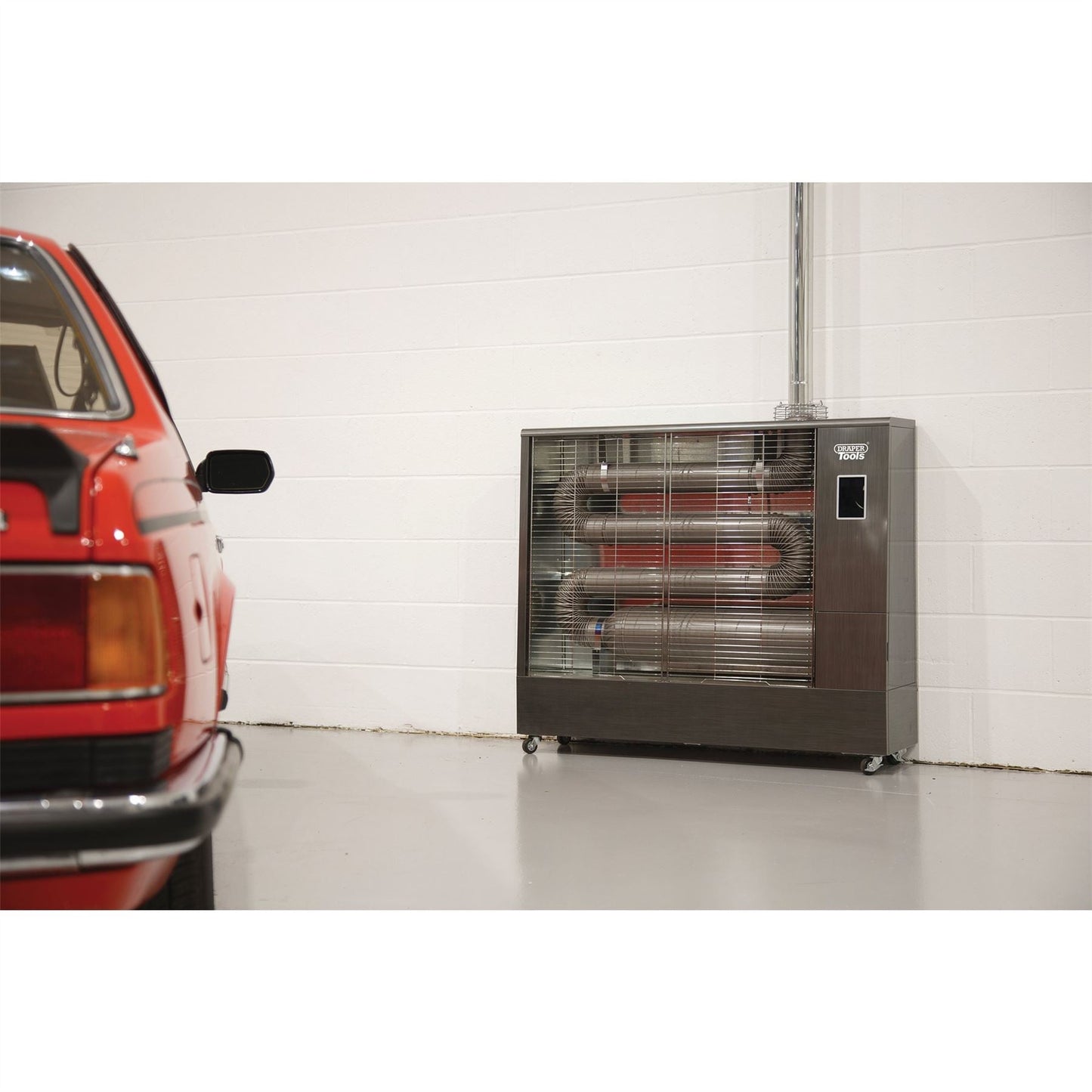 Draper 18104 230V Far Infrared Diesel Heater with Flue Kit 67500 BTU/19.8kW Draper