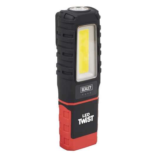 Sealey LED601 LED Twist Rechargeable Inspection Light 5W COB & 1W SMD Sealey