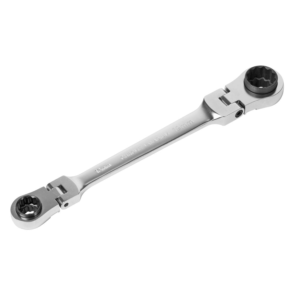 Sealey AK63947 Ratchet Ring Spanner 4-in-1 Flexi-Head Reversible Metric Premier Platinum Sealey