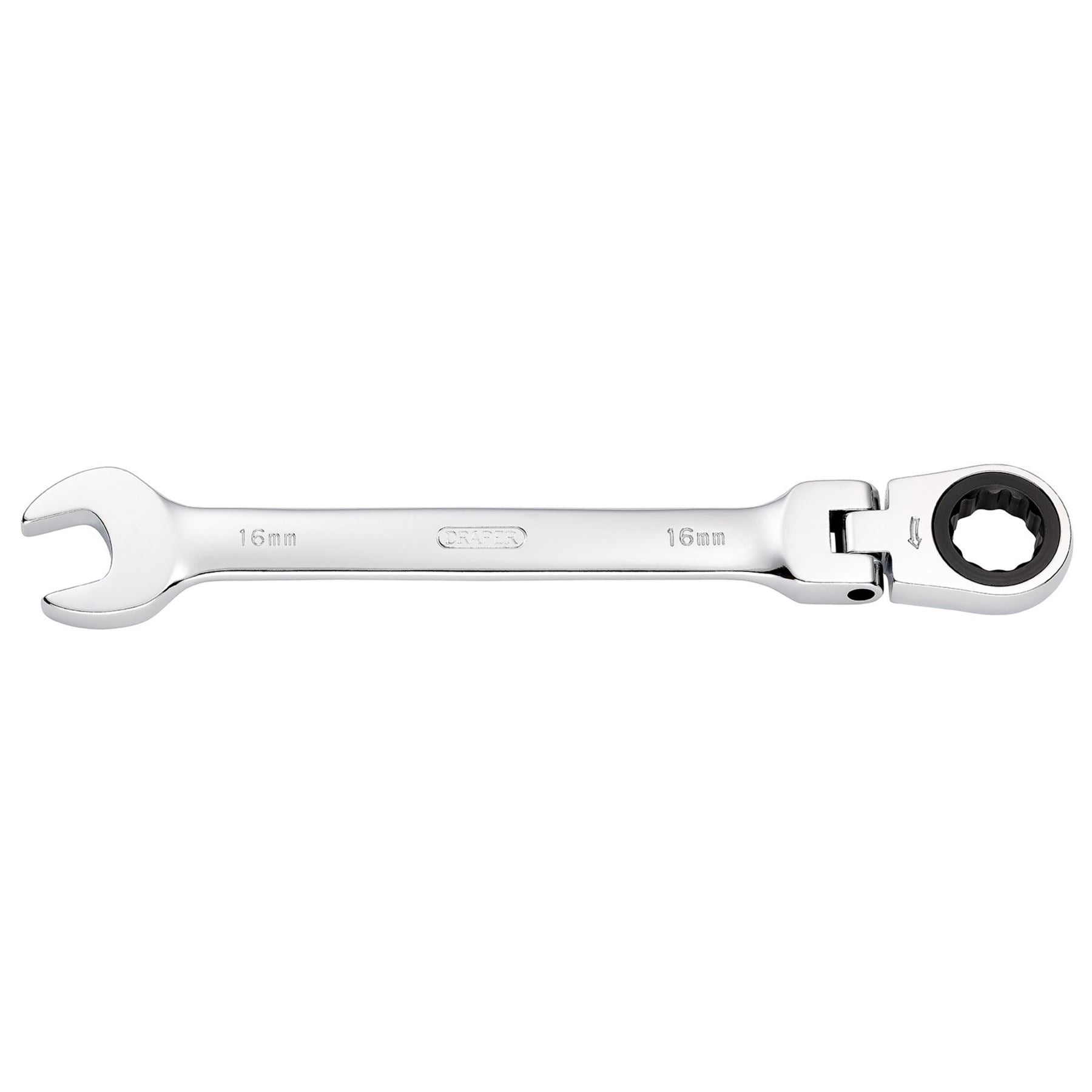Draper 52018 HI-TORQ® Metric Flexible Head Ratcheting Combination Spanner 16mm Draper