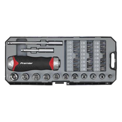 Sealey AK64905 Fine Tooth Ratchet Screwdriver Socket & Bit Set 38pc Sealey