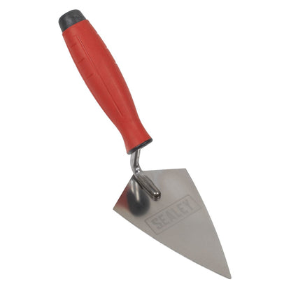 Sealey T1222 Stainless Steel Sharp Pointing Trowel - Rubber Handle - 140mm Sealey