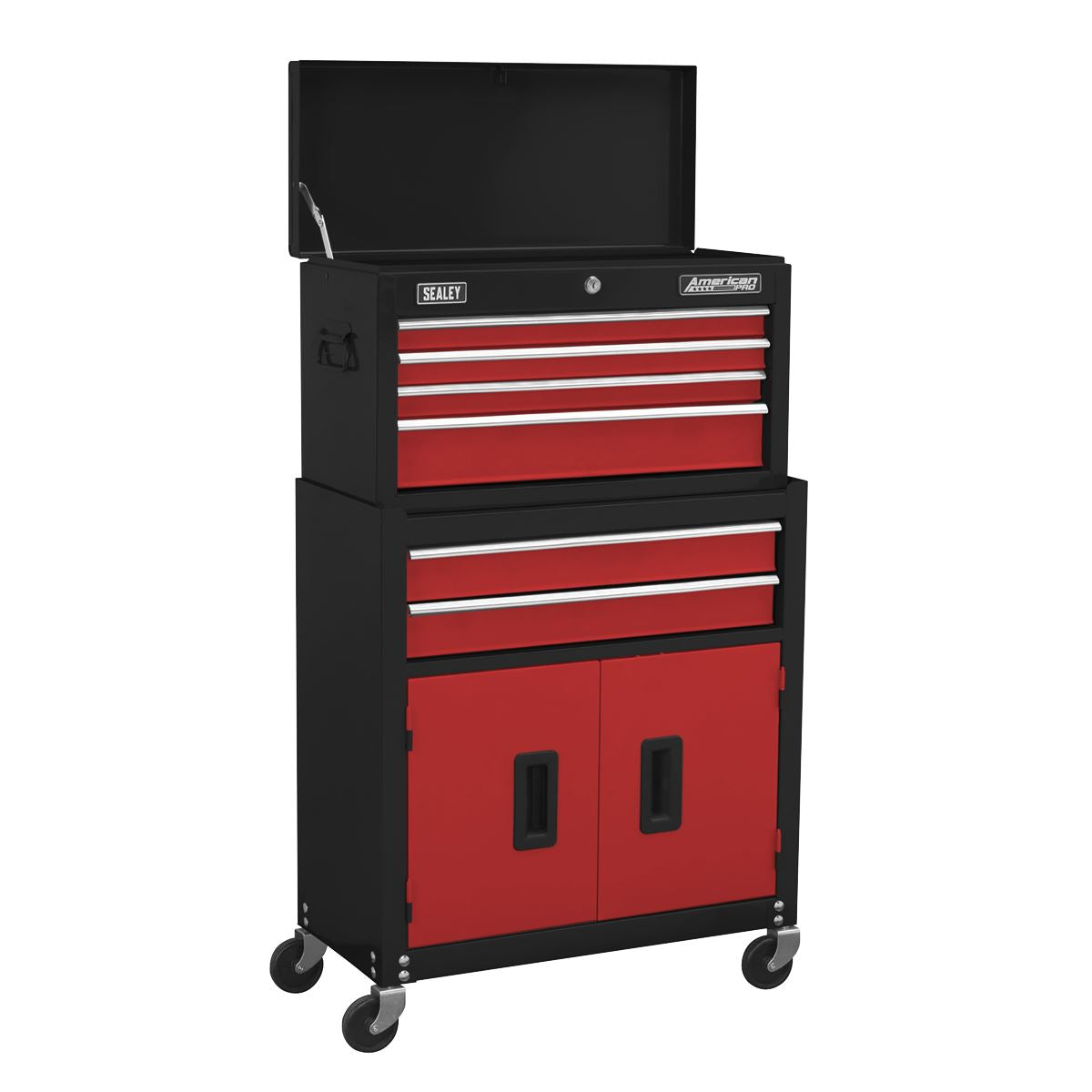 Sealey AP22R Topchest & Rollcab Combination 6 Drawer with Ball-Bearing Slides - Red Sealey