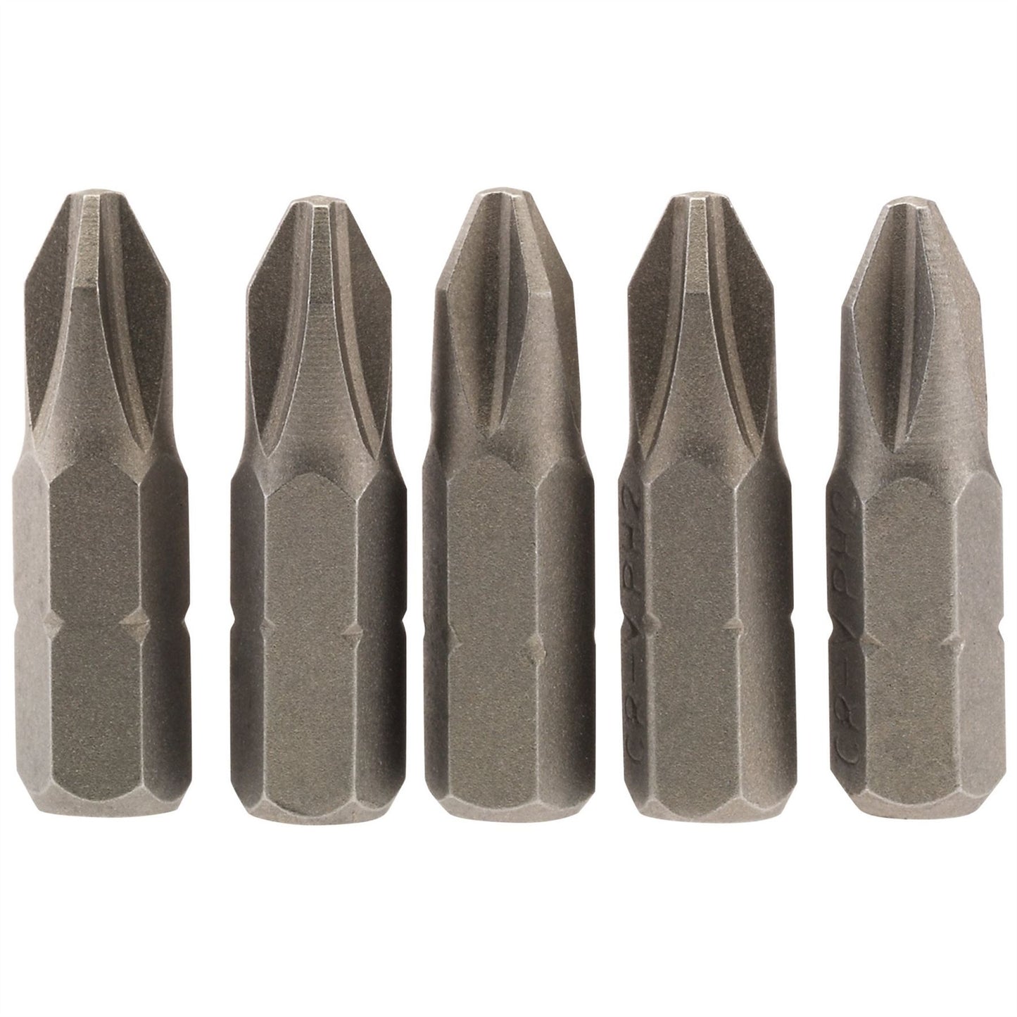 Draper 64018 Cross Slot Insert Bit 1/4" Hex 25mm Long No.2 Pack of 5 Draper