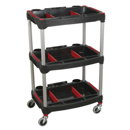 Sealey CX313 Workshop Trolley 3-Level Composite with Parts Storage Sealey