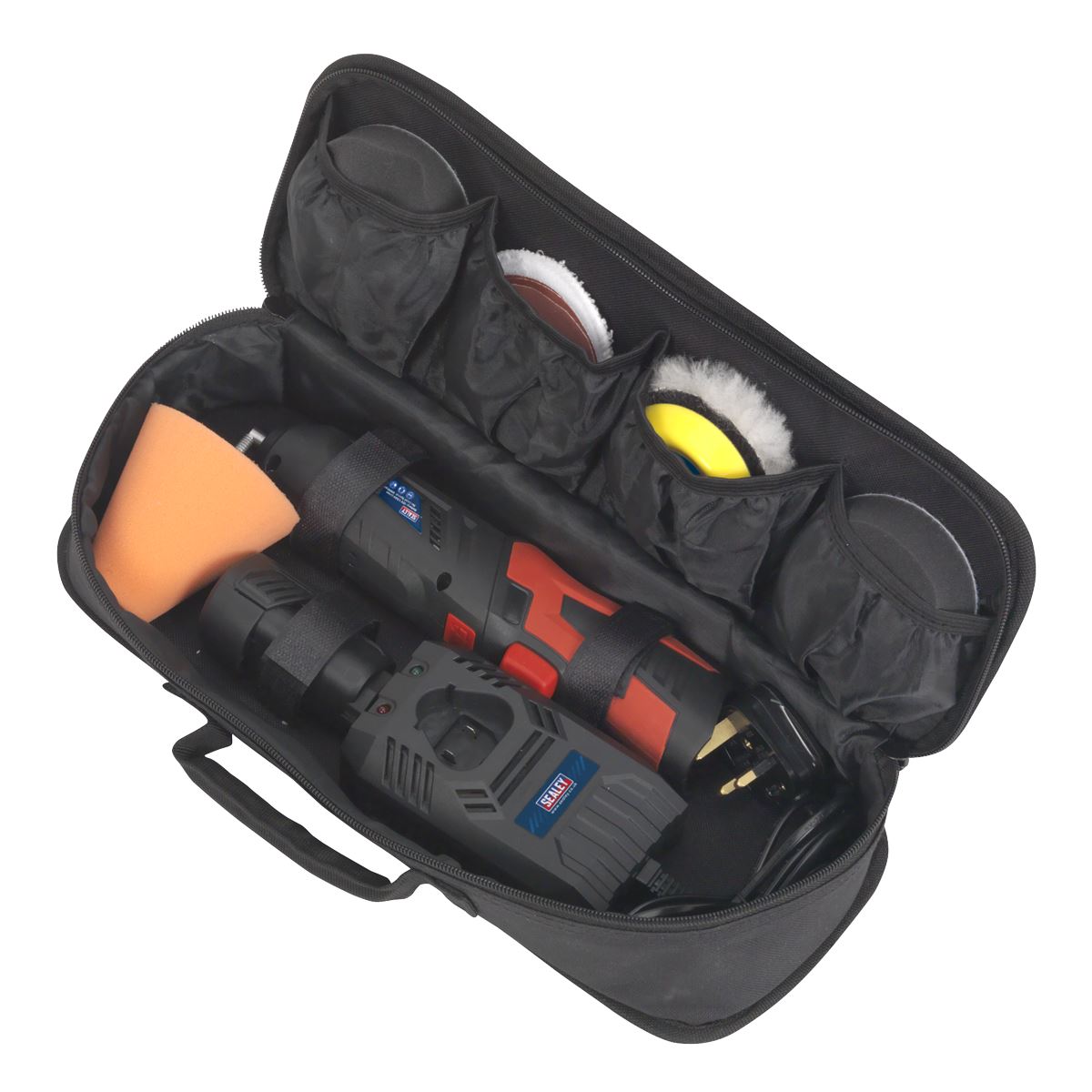 Sealey CP2812V Cordless Mini Sander/Polisher Kit Ø75mm 12V Lithium-ion Sealey