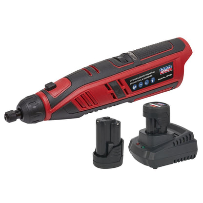 Sealey CP1207KIT Cordless Rotary Tool & Engraver Kit 49pc 12V SV12 Series - 2 Batteries Sealey