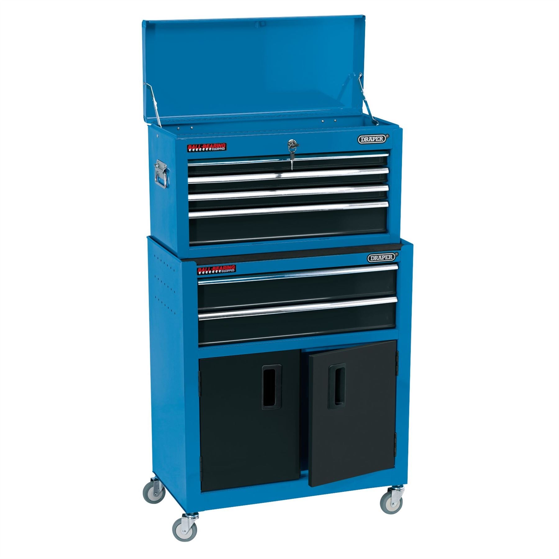 Draper 19563 Combined Roller Cabinet and Tool Chest 6 Drawer 24" Blue Draper