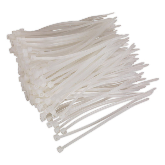 Sealey CT10025P200W Cable Tie 100 x 2.5mm White Pack of 200 Sealey