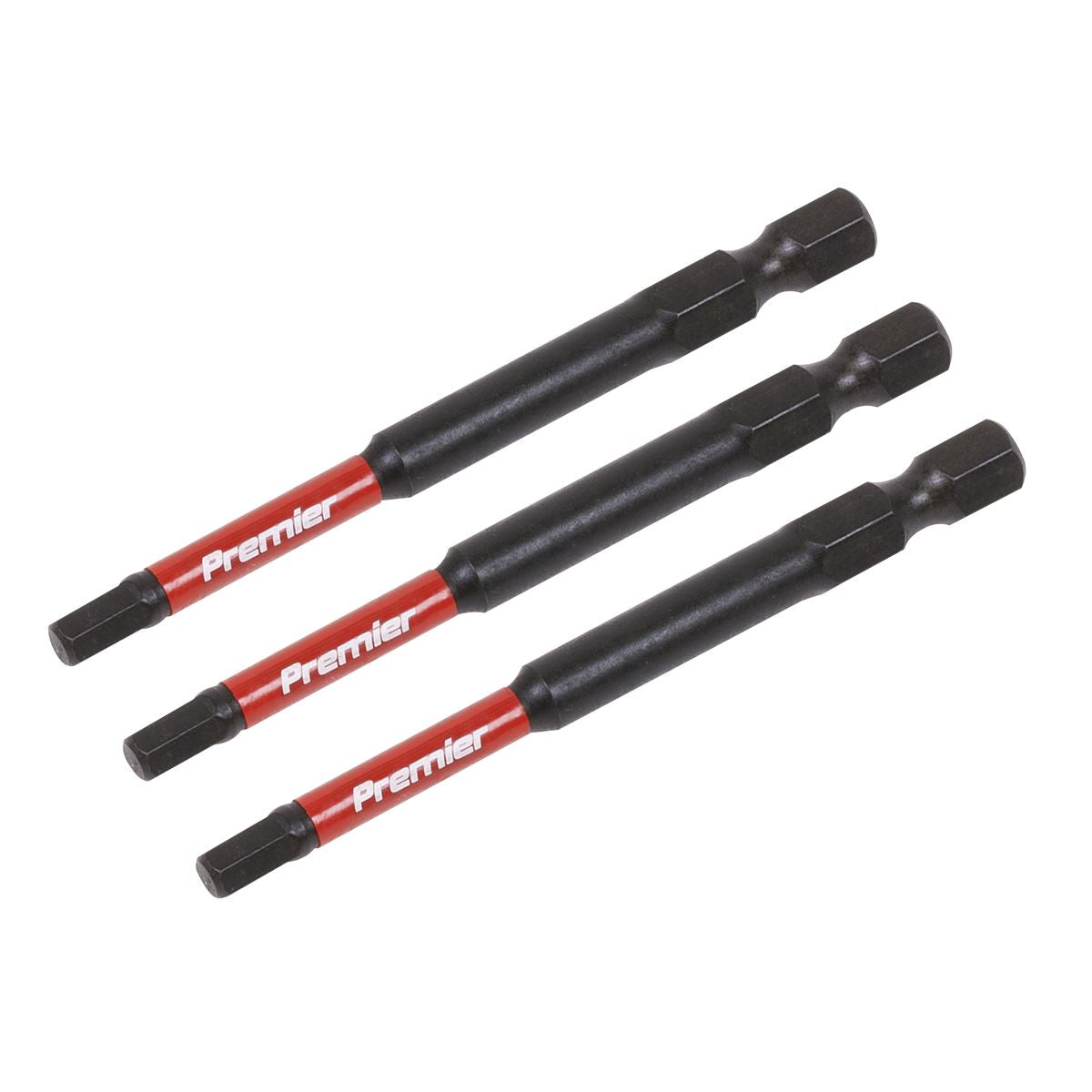 Sealey AK8262 Hex 4mm Impact Power Tool Bits 75mm - 3pc Sealey