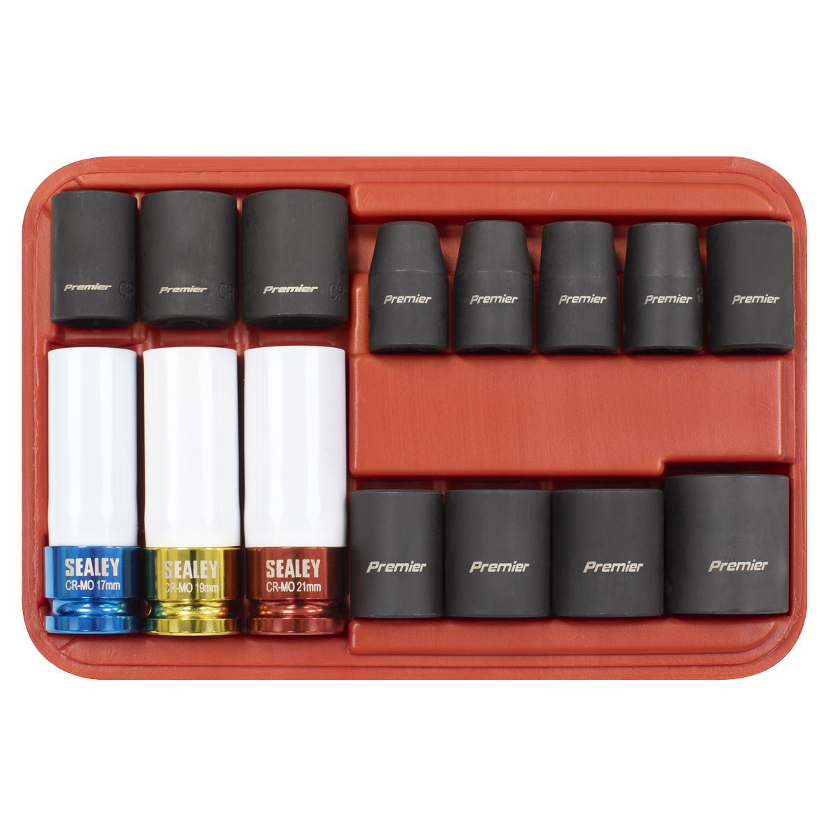 Sealey AK5615M Impact Socket & Wheel Nut Removal Set 15pc 1/2"Sq Drive Sealey