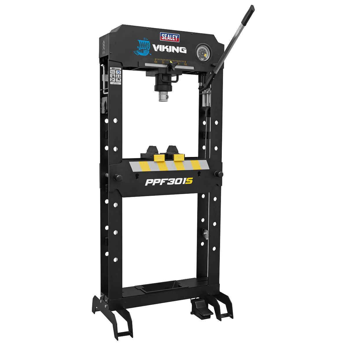 Sealey PPF301S Viking Floor Type Air/Hydraulic Press with Sliding Ram & Foot Pedal 30 Tonne Sealey
