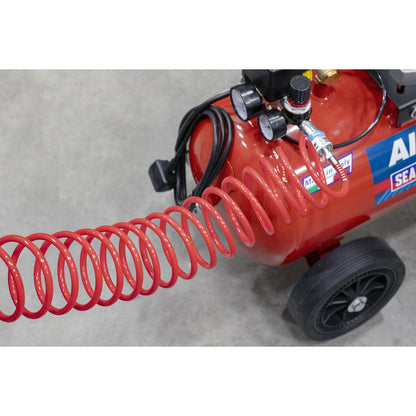 Sealey SA305 PE Coiled Air Hose 5m x Ø5mm with Couplings Sealey