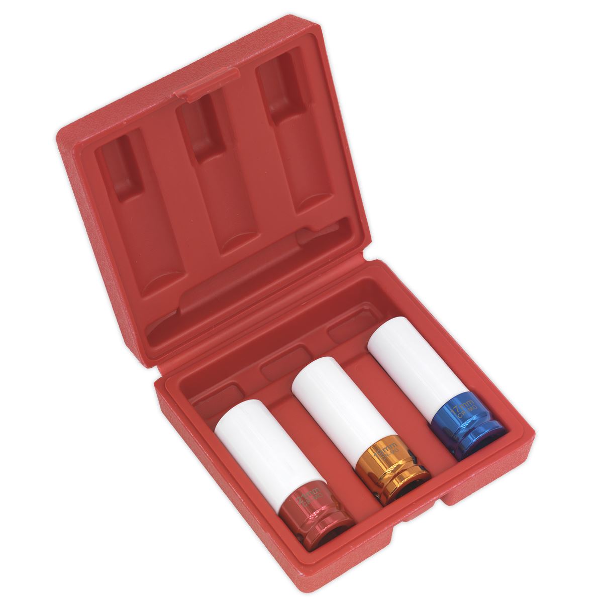 Sealey SX031 Alloy Wheel Impact Socket Set 3pc 1/2"Sq Drive Sealey