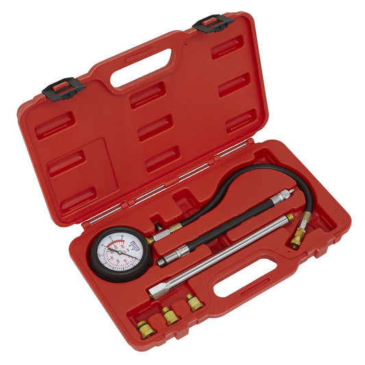 Sealey VSE300D Petrol Engine Compression Tester Deluxe Kit 6pc Sealey